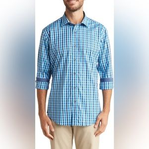Bugatchi Check Plaid Shaped Fit Shirt